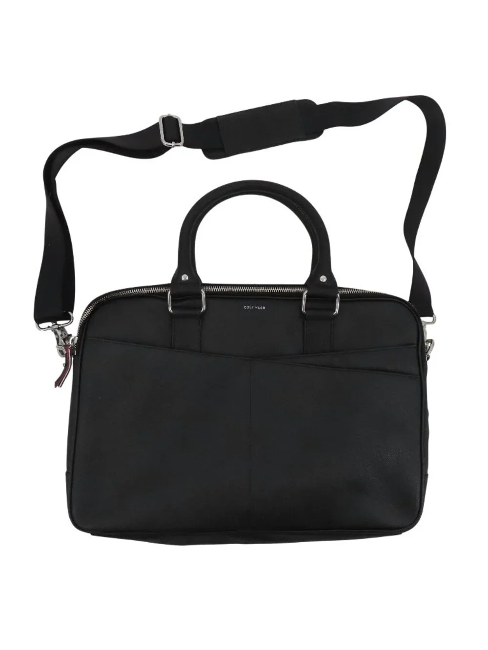 Cole Haan American Airlines Black Leather Laptop Bag Attache Travel Business NEW